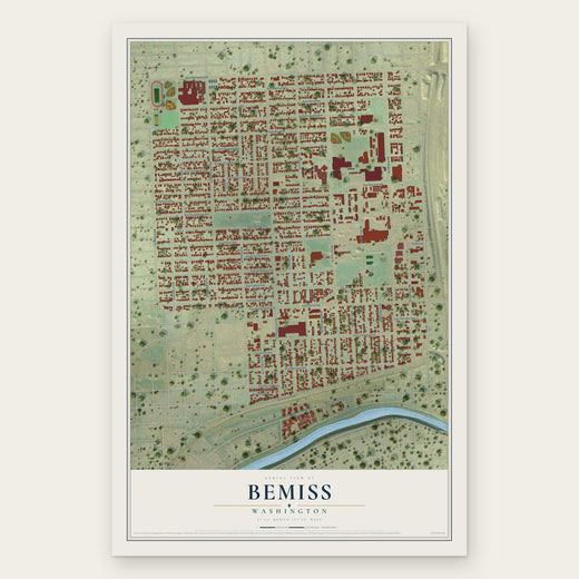 Bemiss, Washington map print, the full design