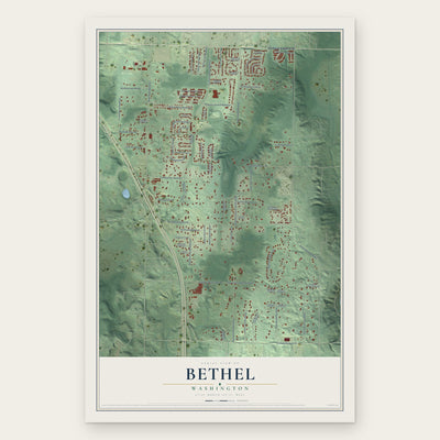 Bethel, Washington map print, the full design