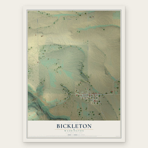 Bickleton, Washington map print, the full design