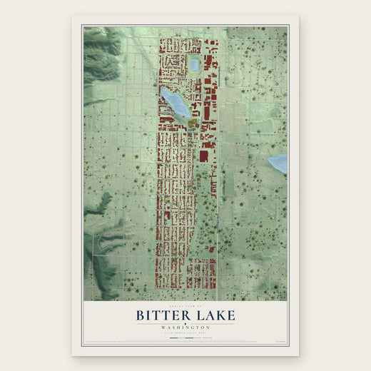 Bitter Lake, Washington map print, the full design