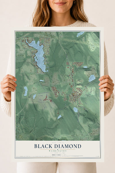 Map of Black Diamond, Washington, 18 x 24 inch unframed archival matte print