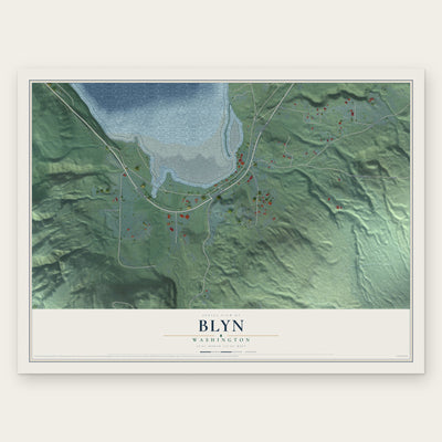 Blyn, Washington map print, the full design