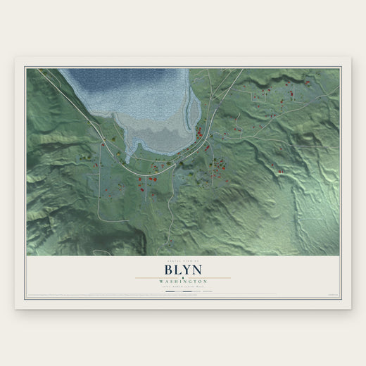Blyn, Washington map print, the full design