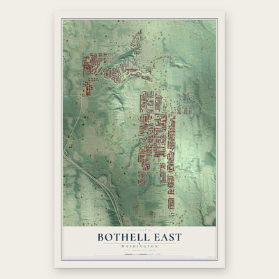Bothell East, Washington map print, the full design