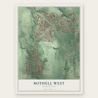 Bothell West, Washington map print, the full design