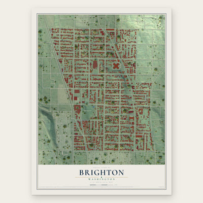 Brighton, Washington map print, the full design