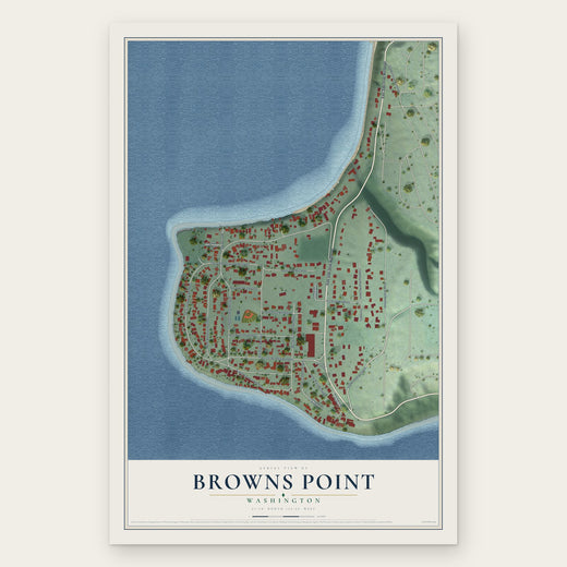 Browns Point, Washington map print, the full design