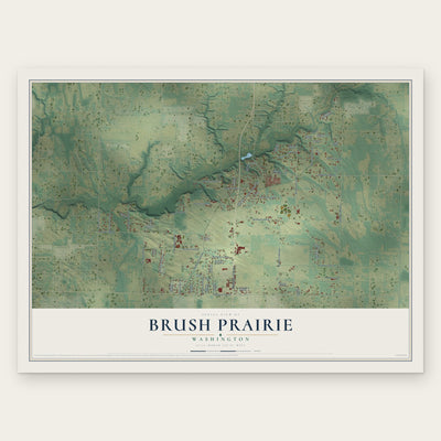 Brush Prairie, Washington map print, the full design