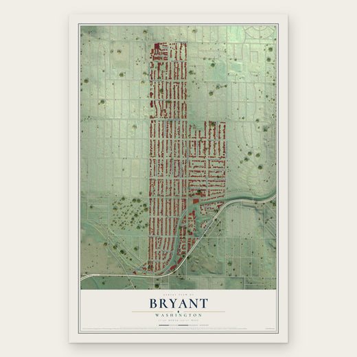 Bryant, Seattle, Washington map print, the full design