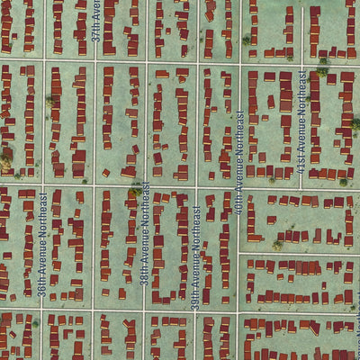 Close-up of the map of Bryant, Seattle, Washington print showing street and building detail
