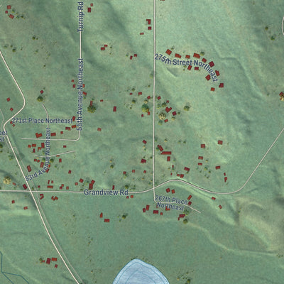 Close-up of the map of Bryant, Washington print showing street and building detail