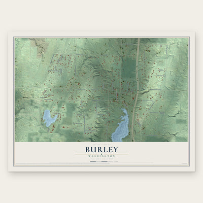 Burley, Washington map print, the full design