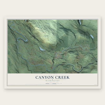Canyon Creek, Washington map print, the full design