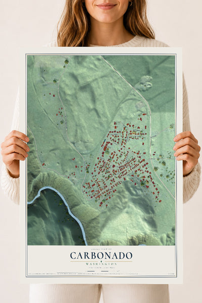Map of Carbonado, Washington, 18 x 24 inch unframed archival matte print