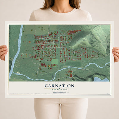 Map of Carnation, Washington, 18 x 24 inch unframed archival matte print