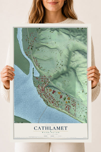 Map of Cathlamet, Washington, 18 x 24 inch unframed archival matte print