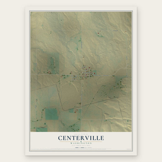 Centerville, Washington map print, the full design