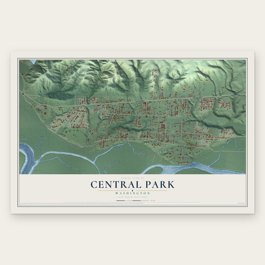 Central Park, Washington map print, the full design
