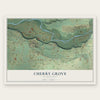 Cherry Grove, Washington map print, the full design