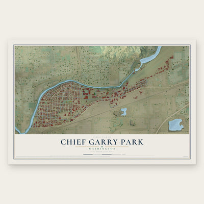 Chief Garry Park, Washington map print, the full design