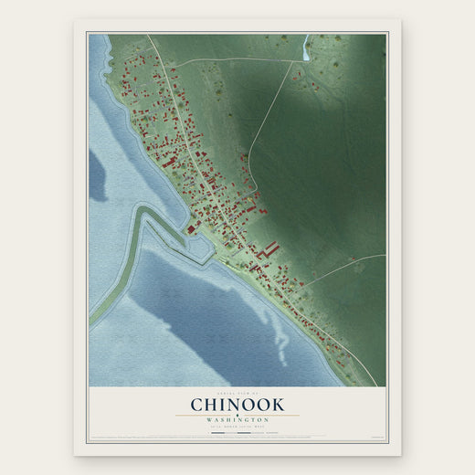 Chinook, Washington map print, the full design