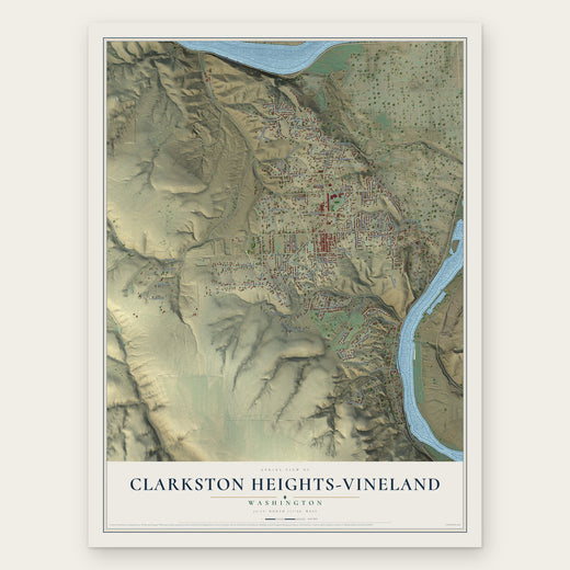 Clarkston Heights-Vineland, Washington map print, the full design
