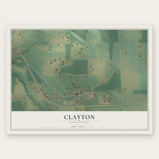 Clayton, Washington map print, the full design