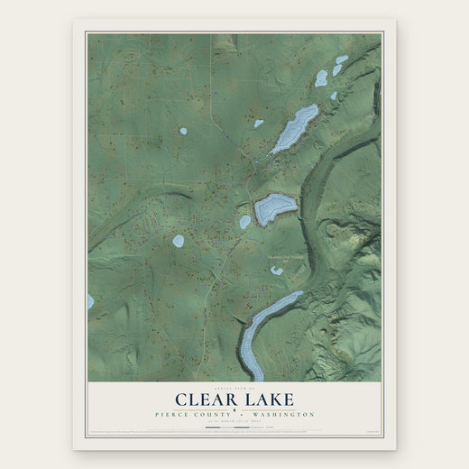 Clear Lake, Pierce County, Washington map print, the full design