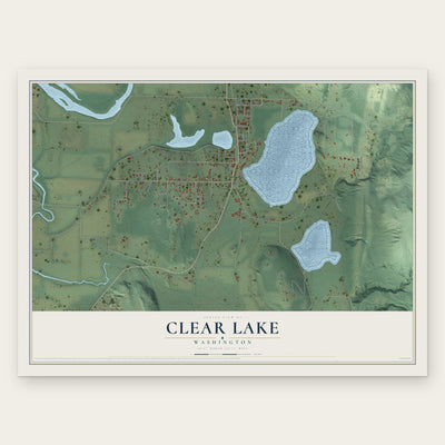 Clear Lake, Washington map print, the full design