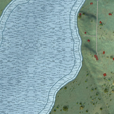Close-up of the map of Clear Lake, Washington print showing street and building detail