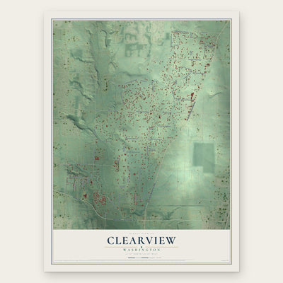 Clearview, Washington map print, the full design