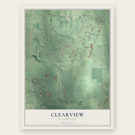 Clearview, Washington map print, the full design