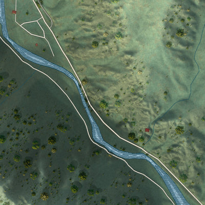 Close-up of the map of Cliffdell, Washington print showing street and building detail