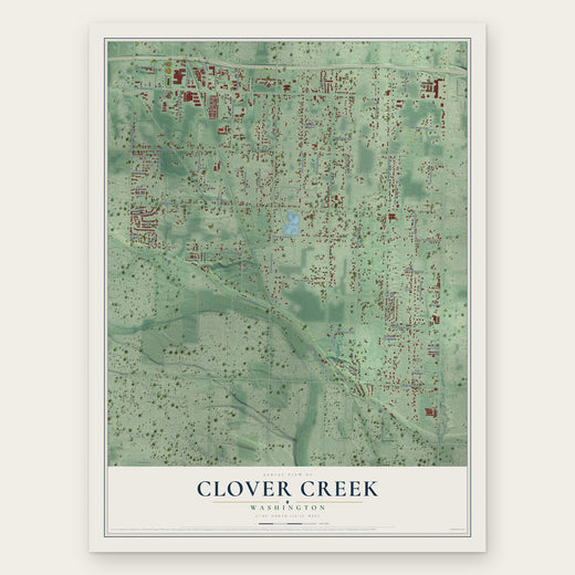 Clover Creek, Washington map print, the full design