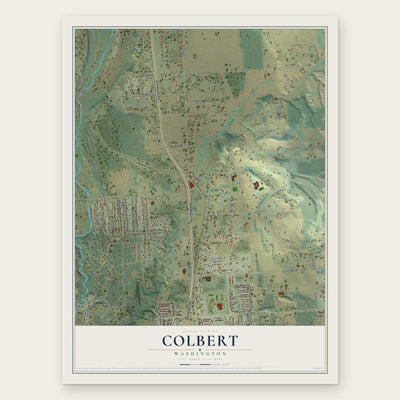 Colbert, Washington map print, the full design