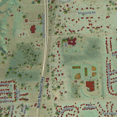 Close-up of the map of Colbert, Washington print showing street and building detail