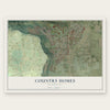 Country Homes, Washington map print, the full design