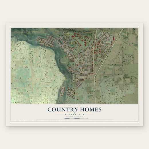 Country Homes, Washington map print, the full design