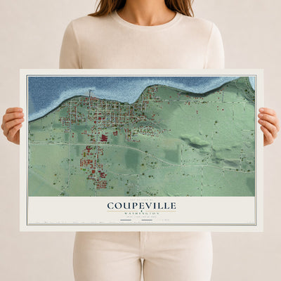 Map of Coupeville, Washington, 12 x 18 inch unframed archival matte print