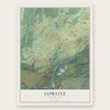 Cowlitz, Washington map print, the full design