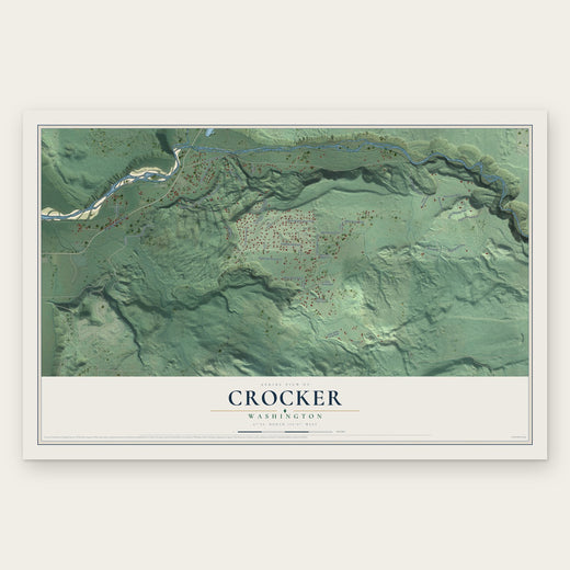 Crocker, Washington map print, the full design