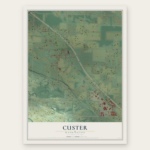 Custer, Washington map print, the full design