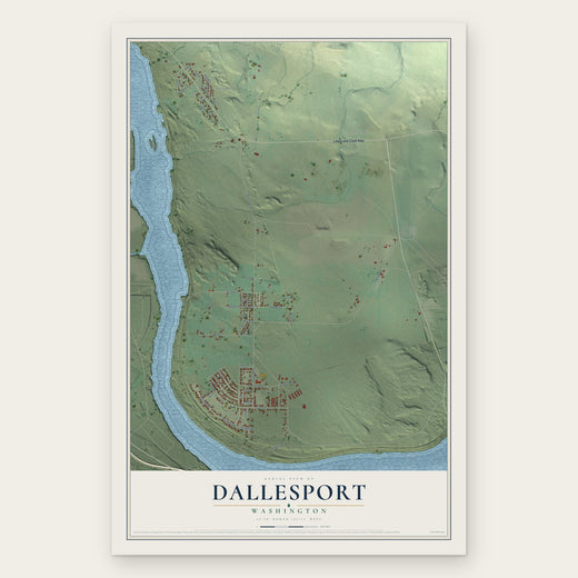 Dallesport, Washington map print, the full design