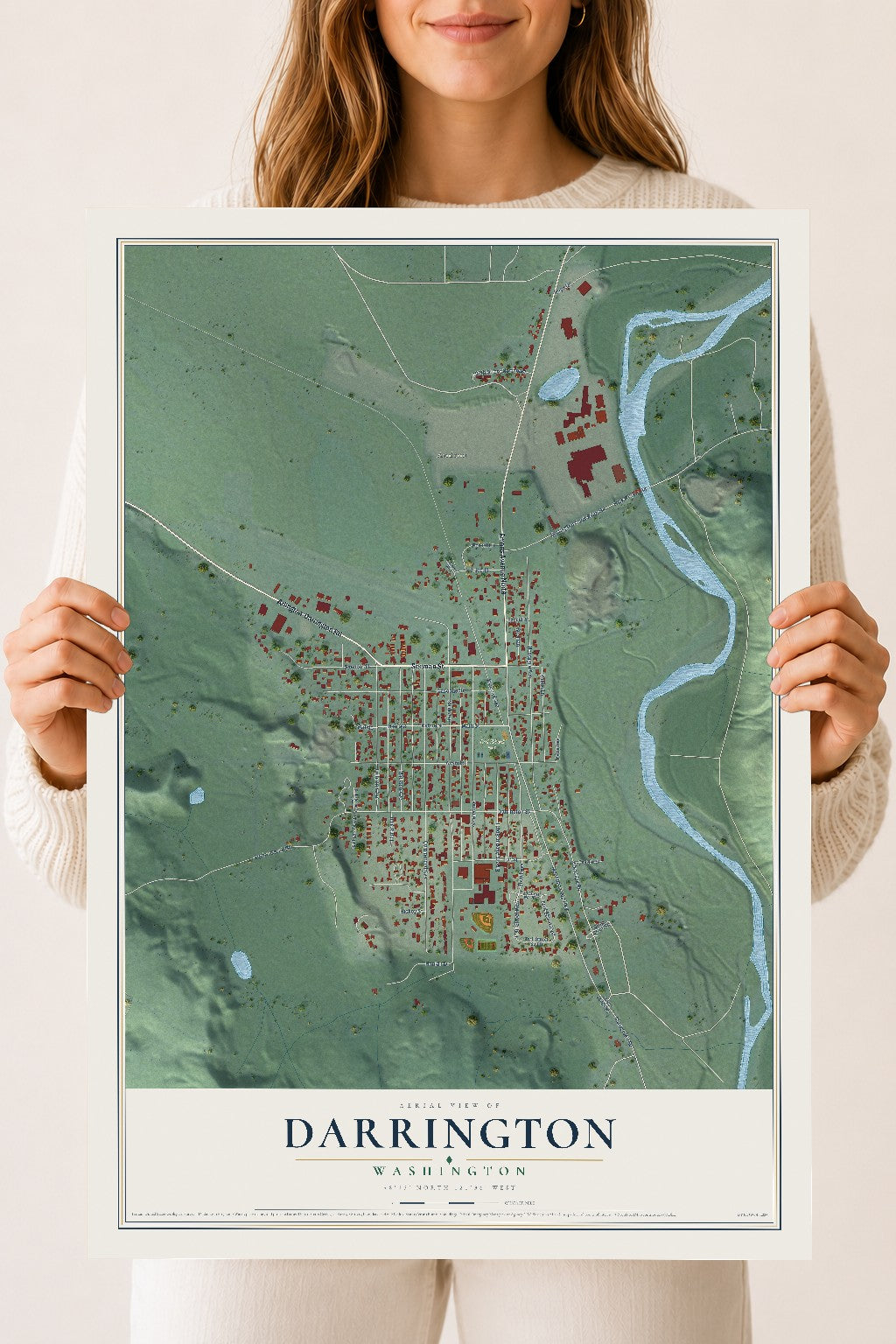 Map of Darrington, Washington, 18 x 24 inch unframed archival matte print