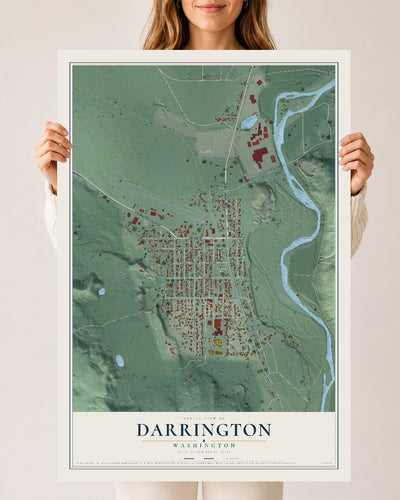 Map of Darrington, Washington, 24 x 36 inch unframed archival matte print