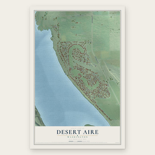 Desert Aire, Washington map print, the full design