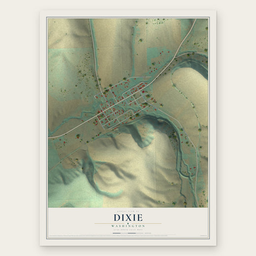 Dixie, Washington map print, the full design