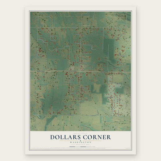 Dollars Corner, Washington map print, the full design