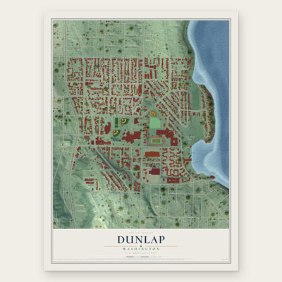 Dunlap, Washington map print, the full design