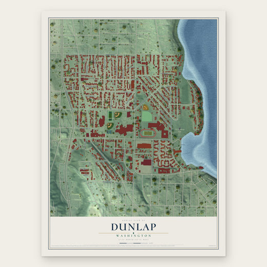 Dunlap, Washington map print, the full design